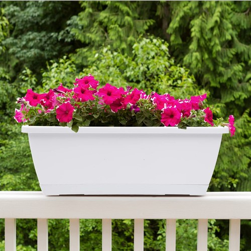 Window Box Planter, 7 Pack Plastic Vegetable Flower Planters Boxes 17 Inches ... - Picture 3 of 7