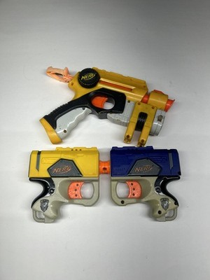 Nerf Reflex Blasters  BLUE & YELLOW -And 1 Nerf Nite Finder  (3 Total)