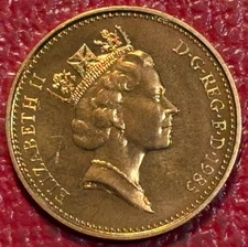 HIGH GRADE BU 1985 GREAT BRITAIN ENGLISH PENNY CENT-NOV861