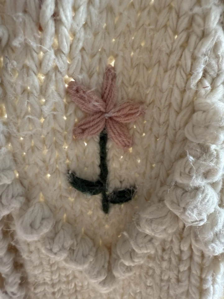 Suéter de punto con flores rosas talla grande Foto 4 de 4