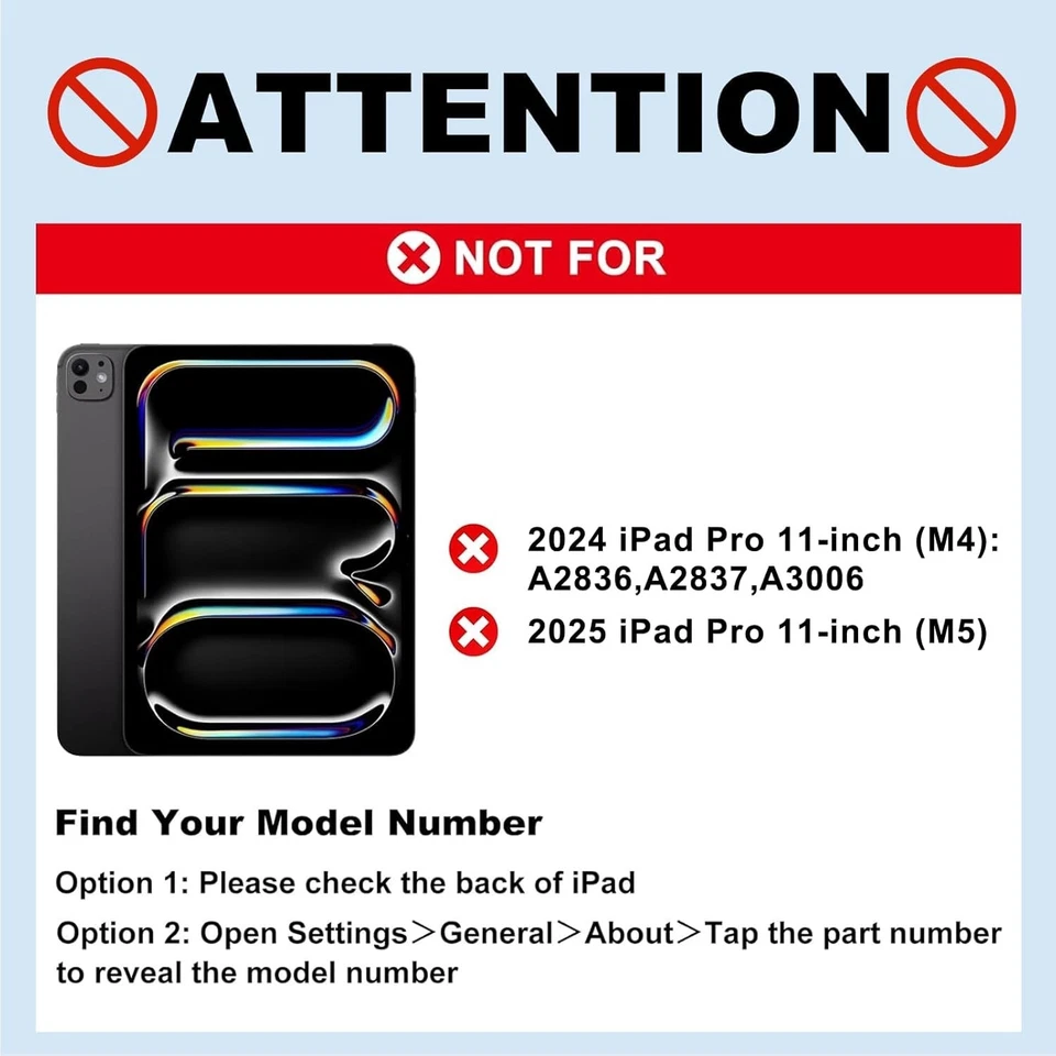 BLACK🔥NEW iPad Air 11" M3 2025-M2 2024 Backlit Magnetic Magic Keyboard Case - Image 2 of 4