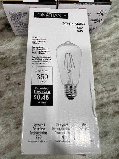 Sylvania 75W Soft White & Opale Light Bulbs Set Of 4 & One Amber LED E26 40W NEW - Image 3 of 4