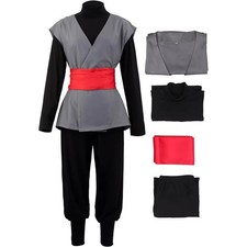 Adult Black Goku Costume Saiyan Outfit Anime Cosplay Halloween Suit