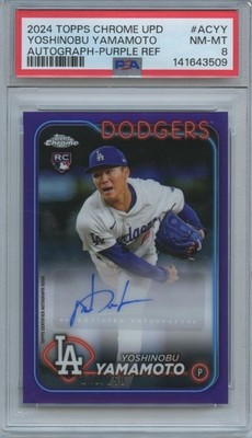 Yoshinobu Yamamoto 2024 Topps Chrome Purple Auto Autograph RC