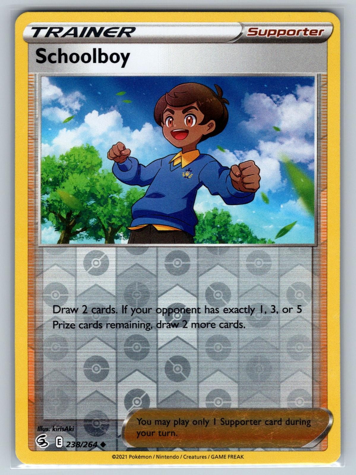 Schoolboy 238/264 Uncommon Fusion Strike Pokemon Reverse Holo Near Mint