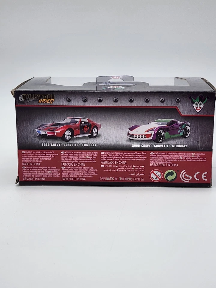 Jada Toys Hollywood Rides 2009 Chevrolet Corvette Stingray The Joker 1:24 - New - Image 2 of 4