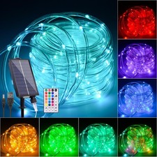 Solar Rope Lights Outdoor Waterproof, 18 Colors Changing Fairy Multicolor 33FT