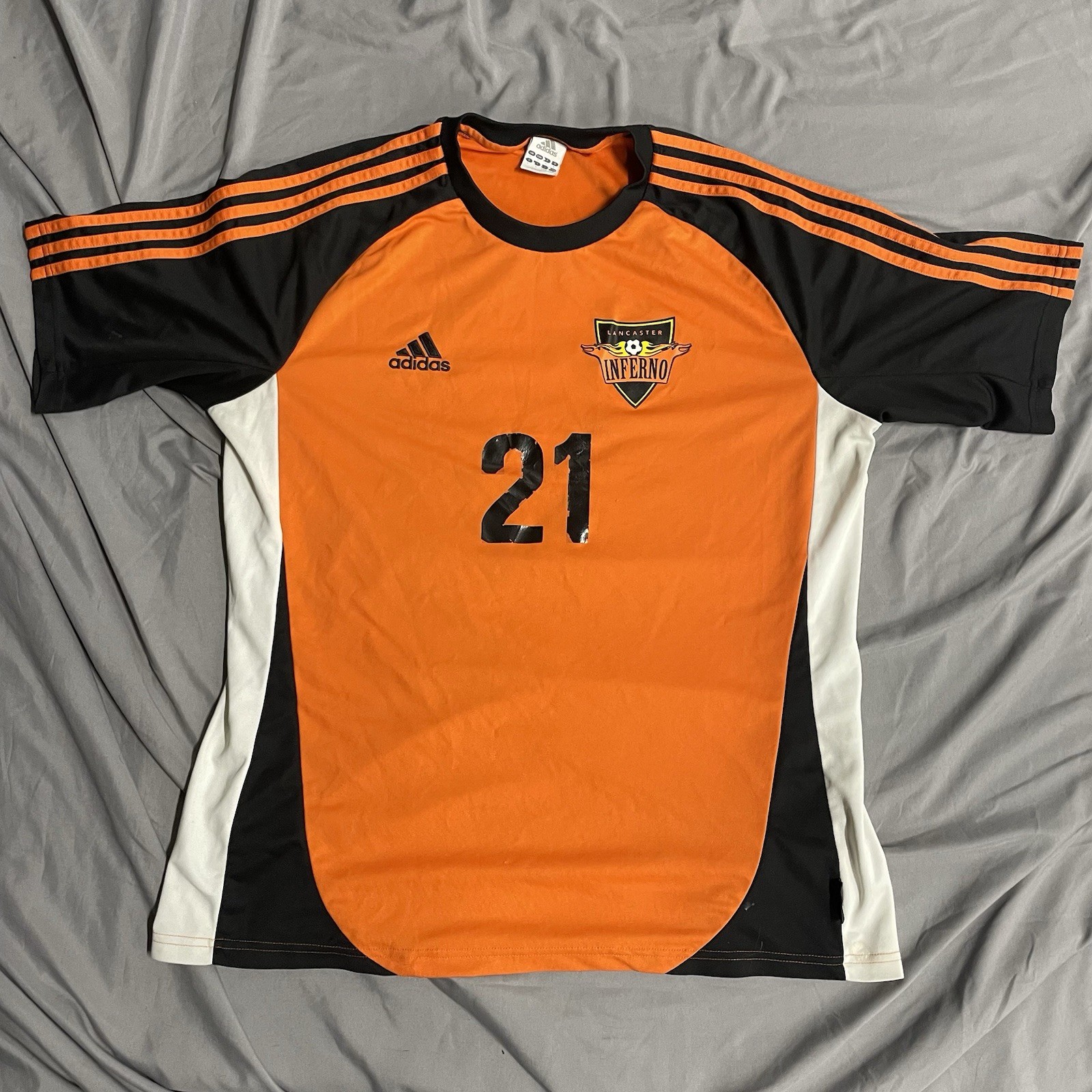 Vintage Y2K Lancaster Inferno PA Pro Amateur Soccer League Jersey Adidas Size L