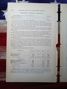 1877 Train Report NORTHERN CENTRAL RAILWAY all Divisions Sunbury PA Baltimore MD