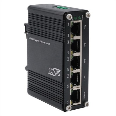 EX-62020POE Exsys Switch Industrie Ethernet PoE 4x10/100/1000Tx 12-48VDC 1 G ~D~