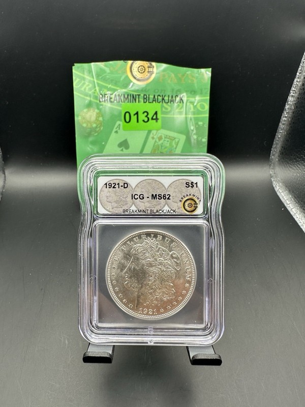 1921-D Morgan $1 Silver Dollar ICG MS62 Business Strike Denver