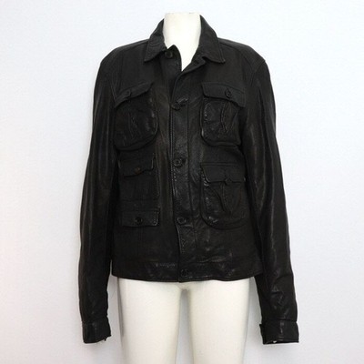 Neil Barrett Unisex-Jacke schwarz Leder mehrere Taschen AA59058 152317853