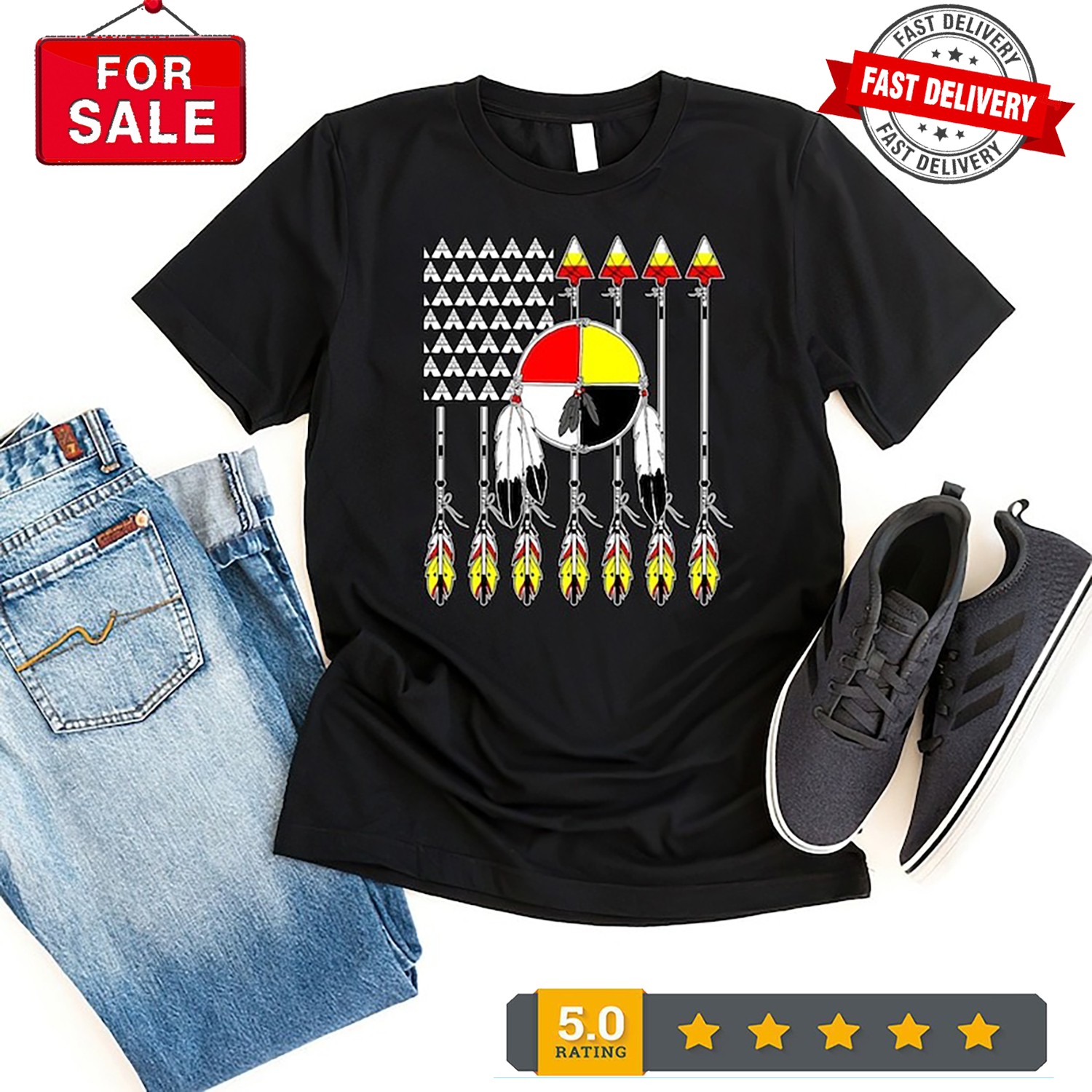 Native American Pride Flag Shirt for Indigenous Day Celebration