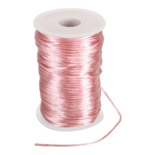 Satin Nylon Cord String 2.5mm 330 Feet for Macrame Chinese Knot Light Red