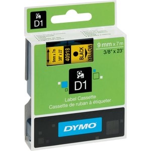Dymo 40918 D1 LabelMaker Tape 9mm x 7m Black on Yellow S0720730 - Image 9