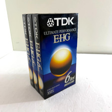 TDK EHG Ultimate Performance VHS 6 Hr T-120 Tapes 2 Pack Sealed NOS In Package