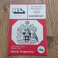 Wigan v Workington Town Apr 1978 Rugby League Programme