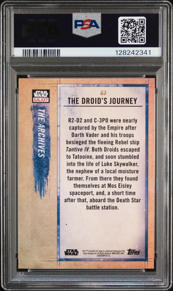 C-3PO R2-D2 PSA 10 2018 Topps Star Wars Galaxy The Droid's Journey Blue #63 - Image 2 of 2