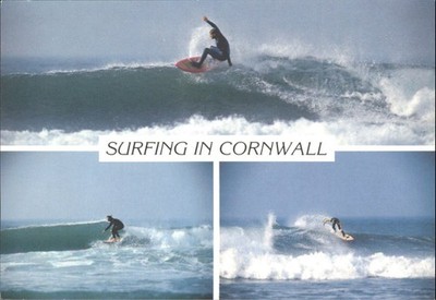 Vintage Surfen in Cornwall Postkarte - John Hinde Original UK Küste