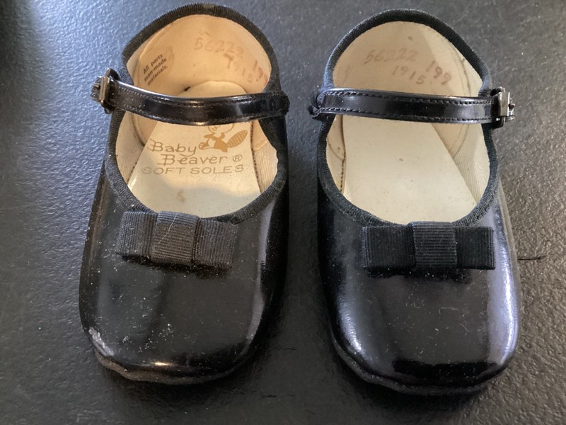 Black Baby Bear Soft Sole Baby / Large Doll Baby Shoes