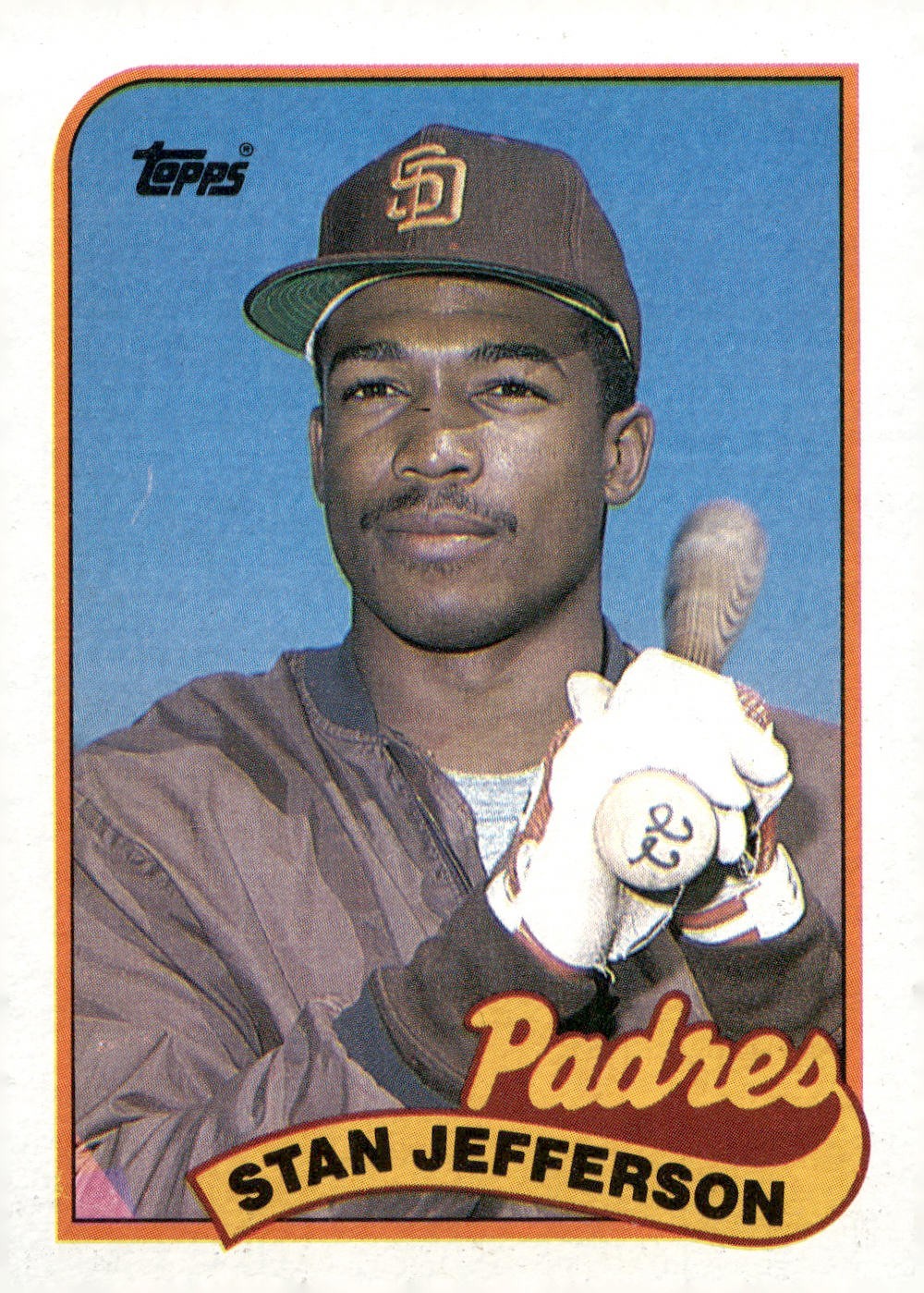 1989 Topps #689 Stan Jefferson - SD PADRES - ERROR CARD - PURPLE TRIANGLE PRINT