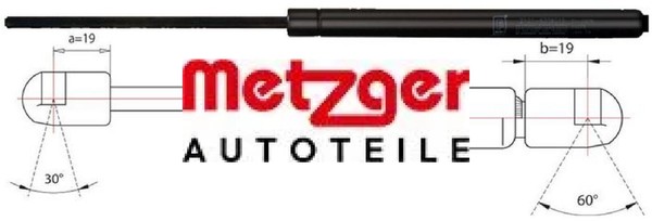 Metzger 2110461 Gasfeder FüR Koffer-/Laderaum Gasfeder GasdäMpfer FüR VW-image