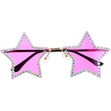 Reusable Rhinestone Star Sunglasses for Women Kids Party and Festival Use