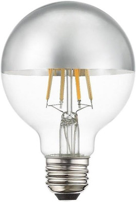 Chic Silver Top Clear Glass LED Filament Bulbs - 60W Equivalent