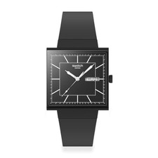 Image of Swatch What If Black Again? Square Bioceramic Watch SO34B701