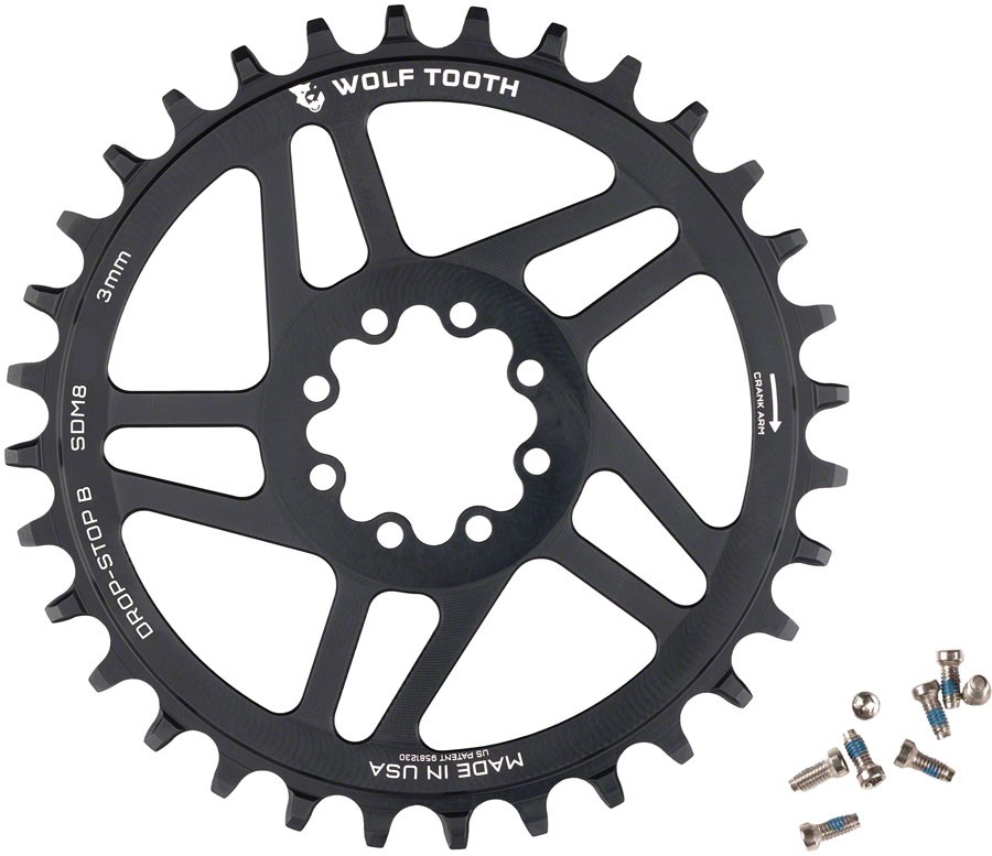 Wolf Tooth Direct Mount Chainring - 28t SRAM Direct Mount Drop-Stop B For SRA 16390₽
