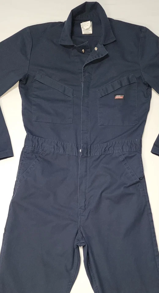 Genuine Dickies Men 2020 Temp Control Long Sleeve Coverall Navy Blue M/RG W435G9 - Image 3 of 4