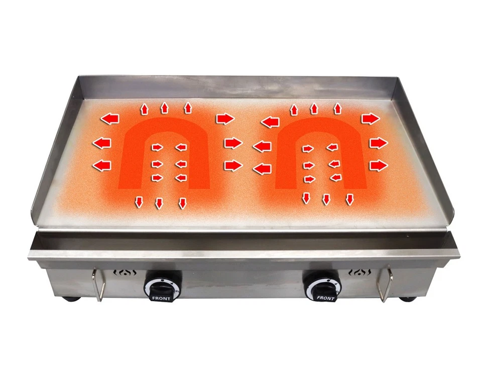 Parrilla de gas GLP comercial de acero inoxidable para el hogar plancha de cocina plana campamento barbacoa Foto 4 de 4