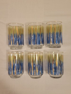 Set of 6 Vintage MCM Libbey Glass Tumblers ''Ondine''