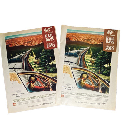 Print Ad 2010 Train Travel Grand Canyon Railway Tourist AAA Rail Days Collectors