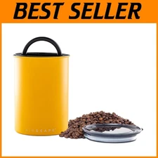 Airscape Stainless Steel Coffee Canister - Matte Yellow