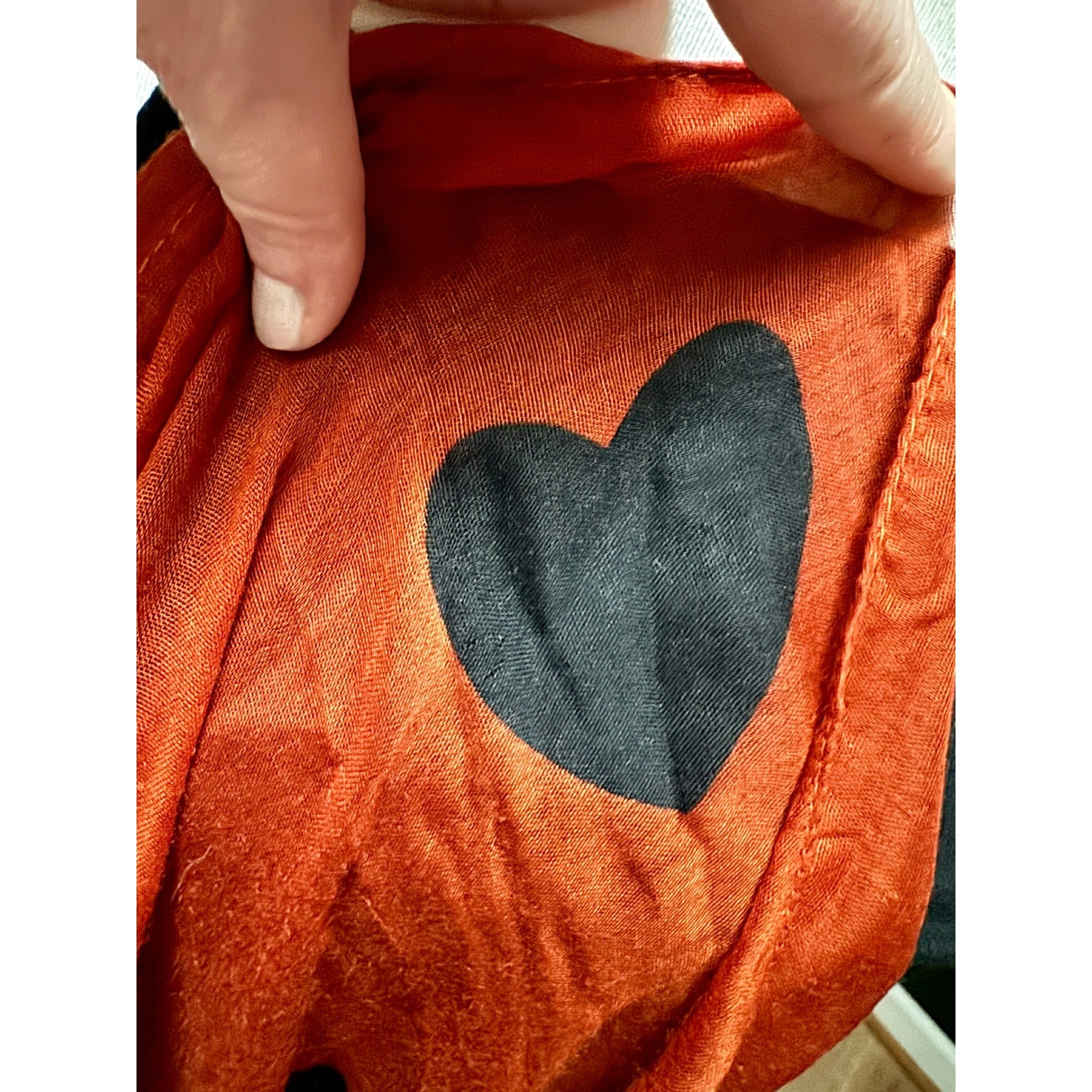 Orange Black Heart Infinity Loop Lightweight Scarf - image 4