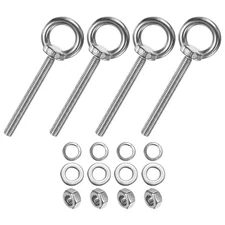 4-Sets Stainless Eyebolt M8x80mm Shoulder Lifting Eye Bolt with Nuts Washers