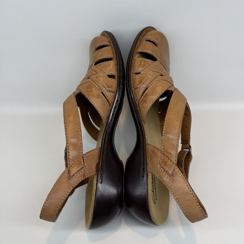 Clarks Bendables Womens Sz 7.5M Ashland Leather Tan Slip On Shoes NWOB READ - Picture 6 of 13