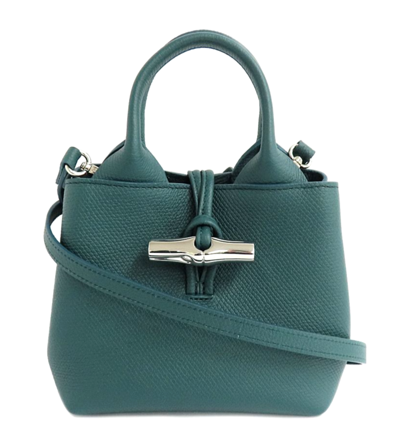 Longchamp Le Roseau XS Top Handle Bag Cedar Leather 2Way Crossbody