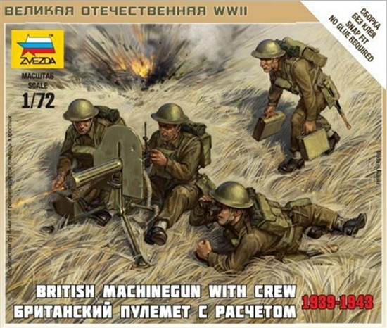 Zvezda 6167 - 1/72 Wargame Addon British Mg With Infantry 1939-42 - New
