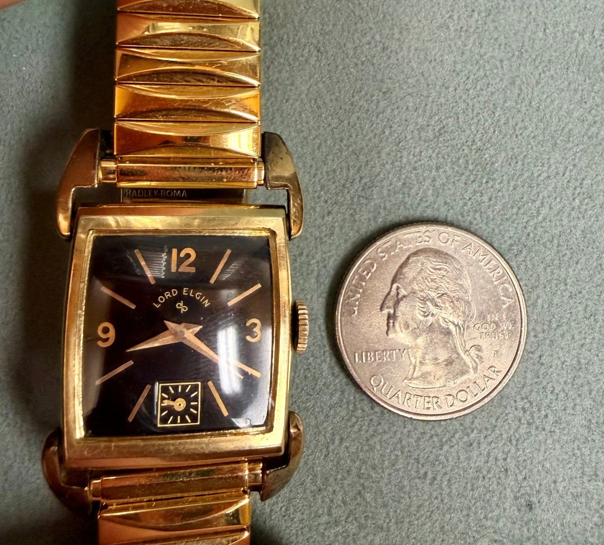 Lord Elgin Watch – 14K Gold Filled – Black Dial – Gold Markers | eBay