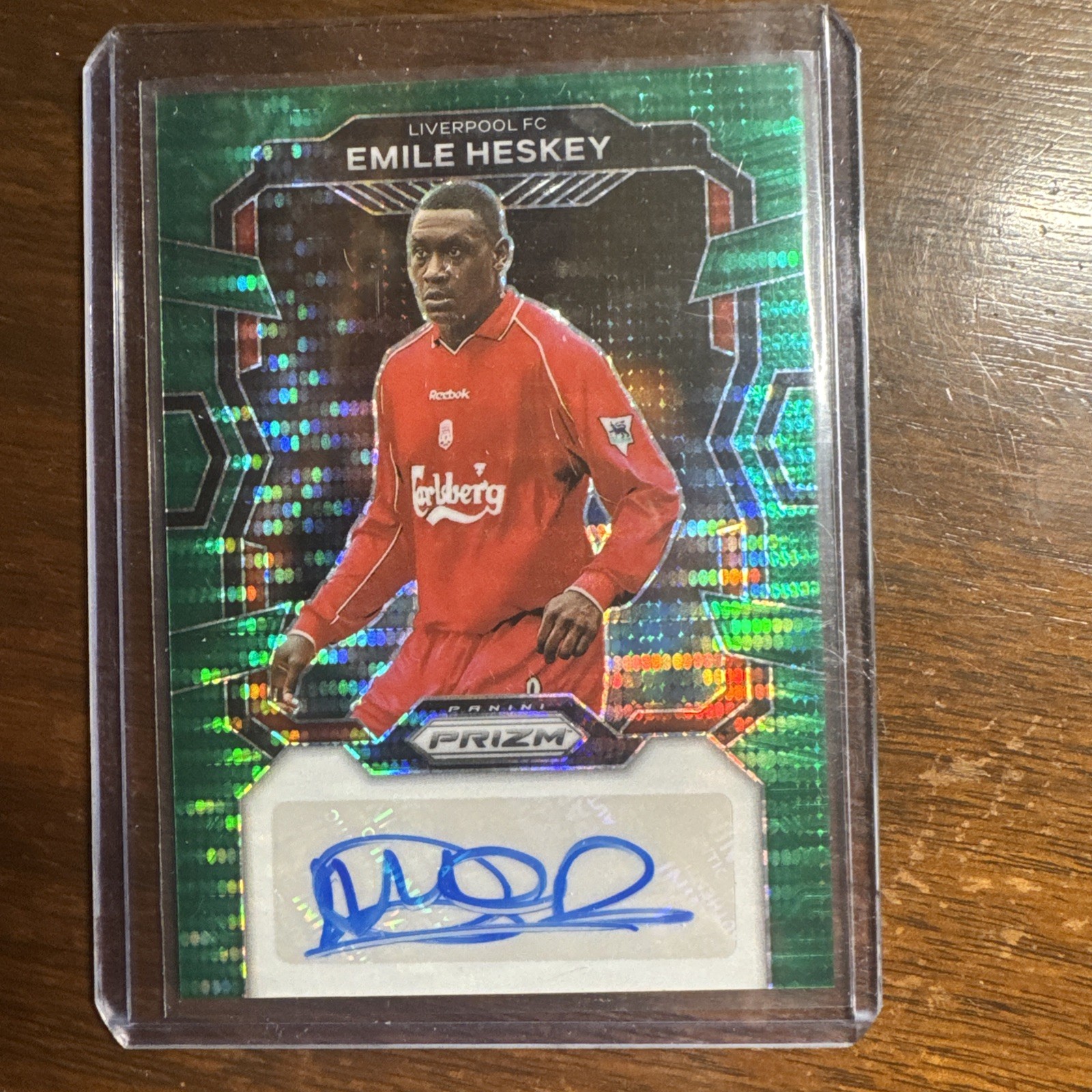 2023-24 Panini Prizm EPL Signatures Prizms Green Pulsar #S-EH Emile Heskey