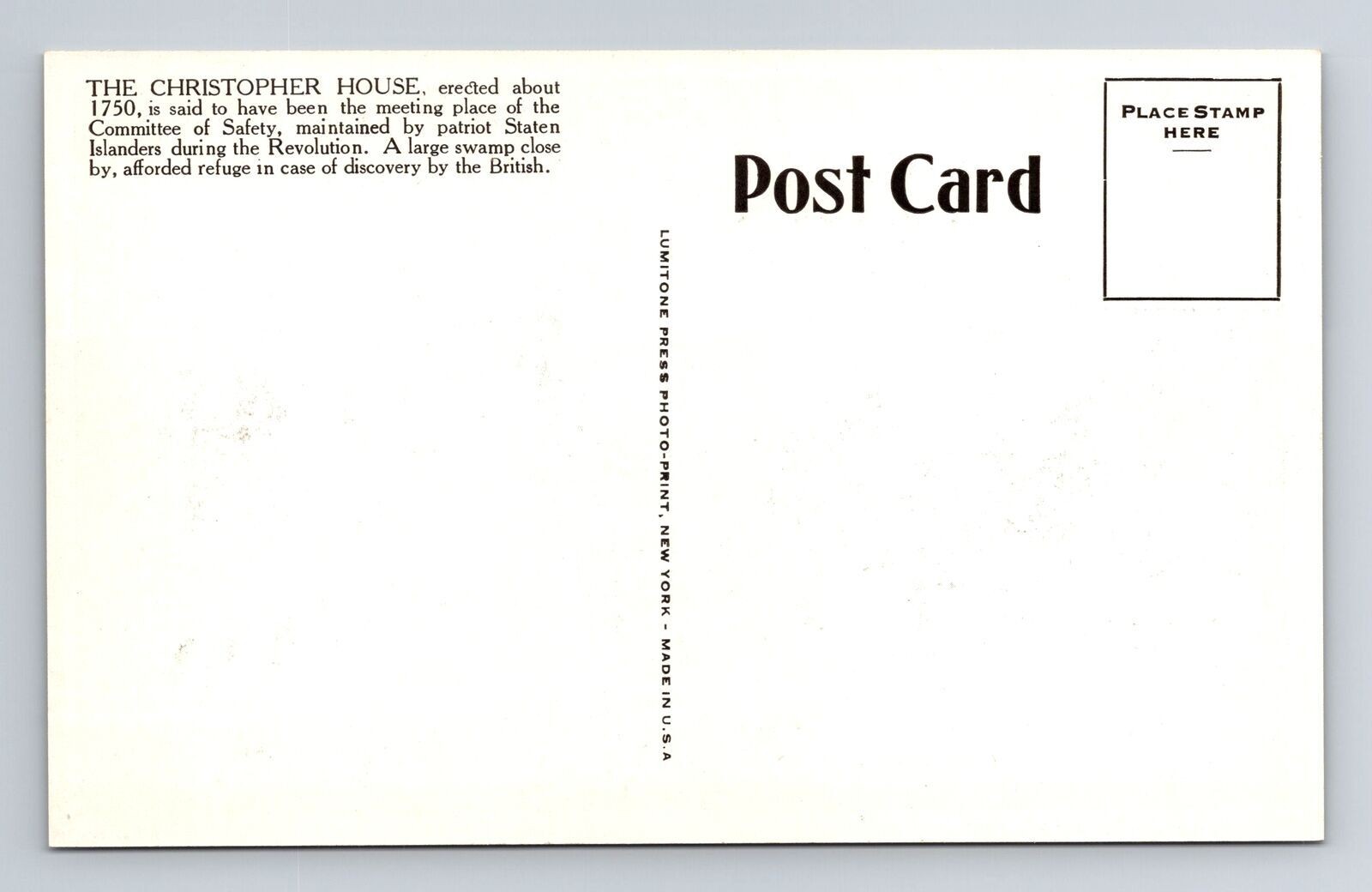 Staten Island NY-New York, Christopher House, Willowbrook Road Vintage Postcard