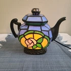 Tiffany Style Teapot Lamp Stained Glass Cheyenne Tea Kettle READ Light Vtg