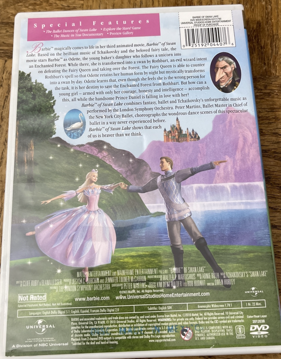 Barbie Swan Lake DVD 25192044076| eBay