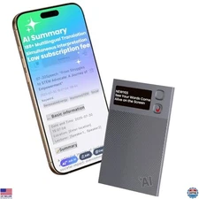 NEWYES Ailog Smart AI Voice Recorder - 64GB, App Control, Transcription, 188+