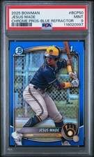 2025 BOWMAN CHROME PROSPECTS BLUE REFRACTOR #BCP50 JESUS MADE 56/150 PSA 9