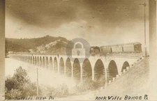 Harrisburg PA William Sattlertrain on Rockville Bridge RPPC Photo Postcard COPY
