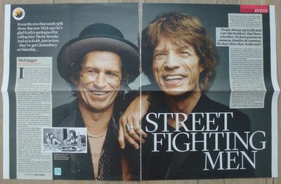 KEITH RICHARDS & MICK JAGGER - ''STREET FIGHTING MEN'' - 2013 MAGAZINE CUTTING