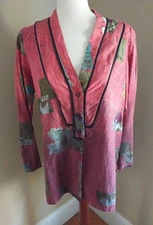 Citron Santa Monica Silk Linen Tunic Boutique Top NWT Size S